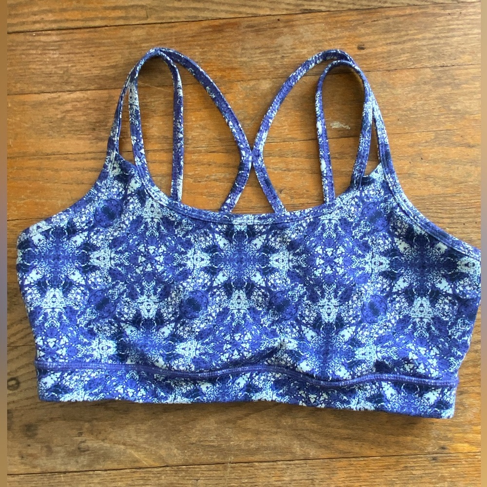 Gaiam Sports Bra Sz L Purple Tribal Medium Support - Picture 10 of 10